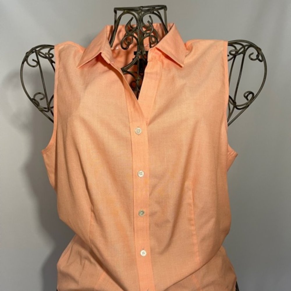 Talbots Peach Button Up Tank